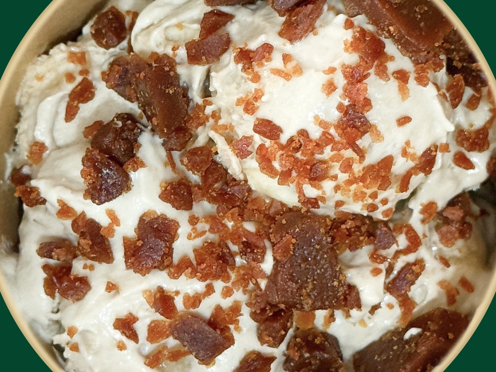 Banana pudding layered with coffee and toffee